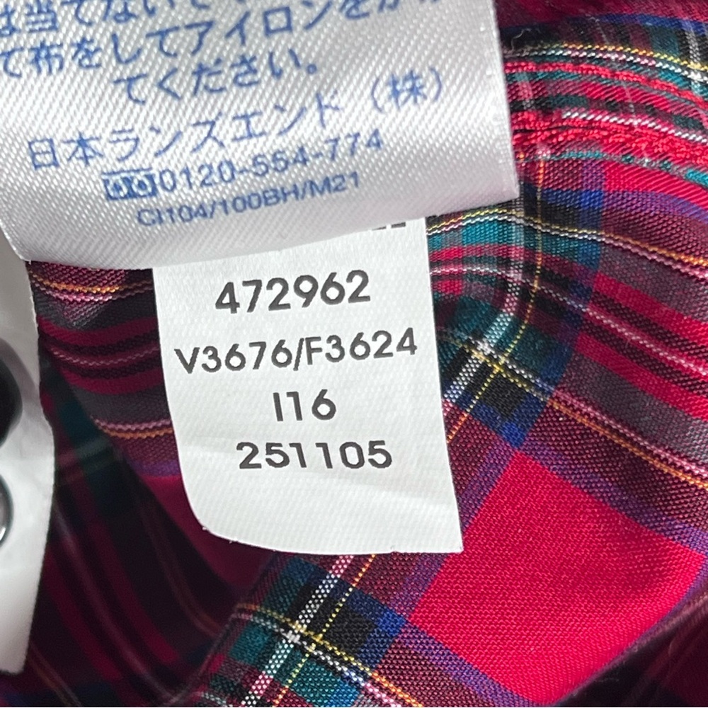 Land’s End Tartan Plaid Popover Size 14 Fall Holiday Classic Casual Long Sleeve - Picture 10 of 15